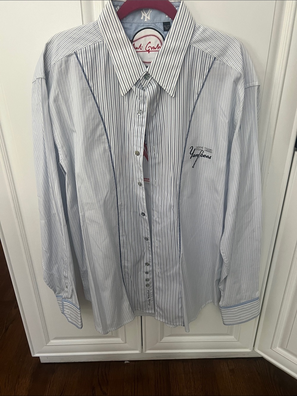Robert Graham Light Blue and White Striped Button-Down Shirt